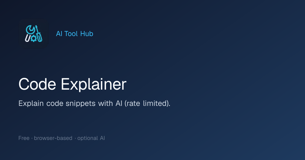 Code Explainer | AI Tool Hub | AI Tool Hub