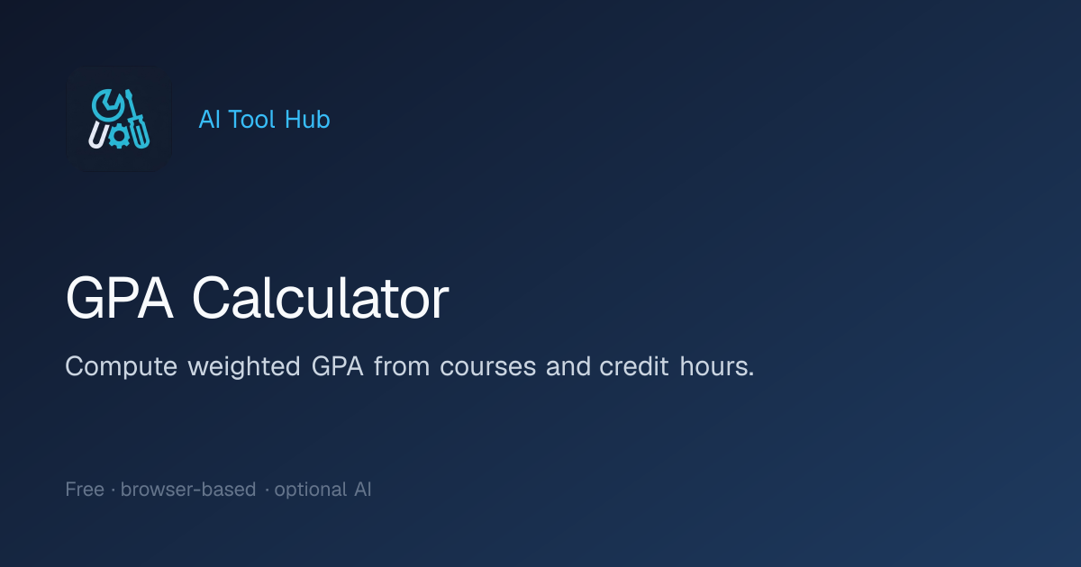 GPA Calculator | AI Tool Hub | AI Tool Hub