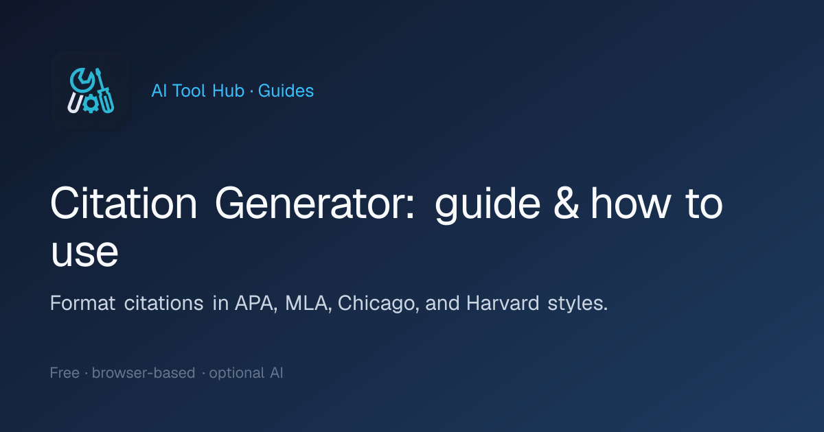 Citation Generator: guide & how to use | AI Tool Hub