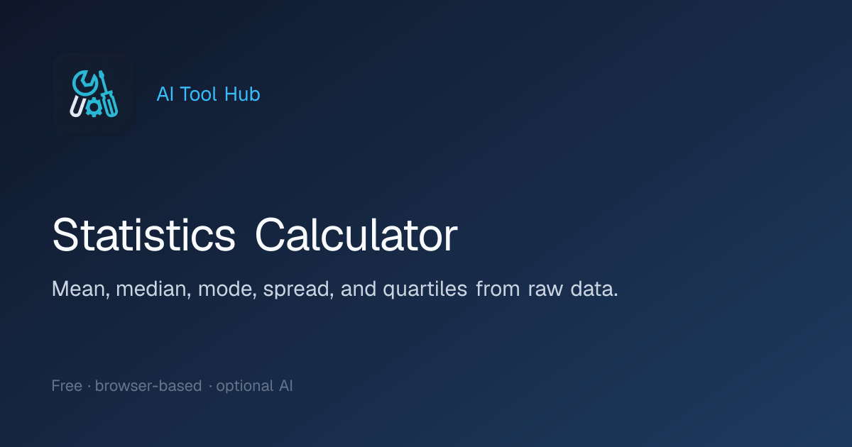 Statistics Calculator | AI Tool Hub | AI Tool Hub